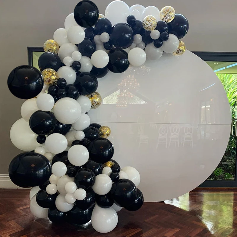 

128Pcs Birthday Balloons Garland Kit Black White Gold Confetti Balloon Arch Christmas Decorations Wedding Party Supplies