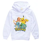 Толстовка с капюшоном и принтом покемона Пикачу, футболка с длинным рукавом, хлопковая Детская толстовка, пальто для маленьких мальчиков и девочек, топы, свитер с капюшоном, повседневный