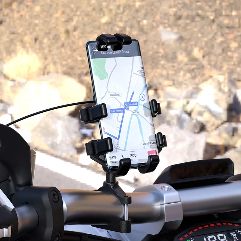 

Mobile Navigation Bracket Aluminum Alloy With Switch New Motorcycle Octopus Phone Bracket 5V 2A USB Charging Off-Road Riding