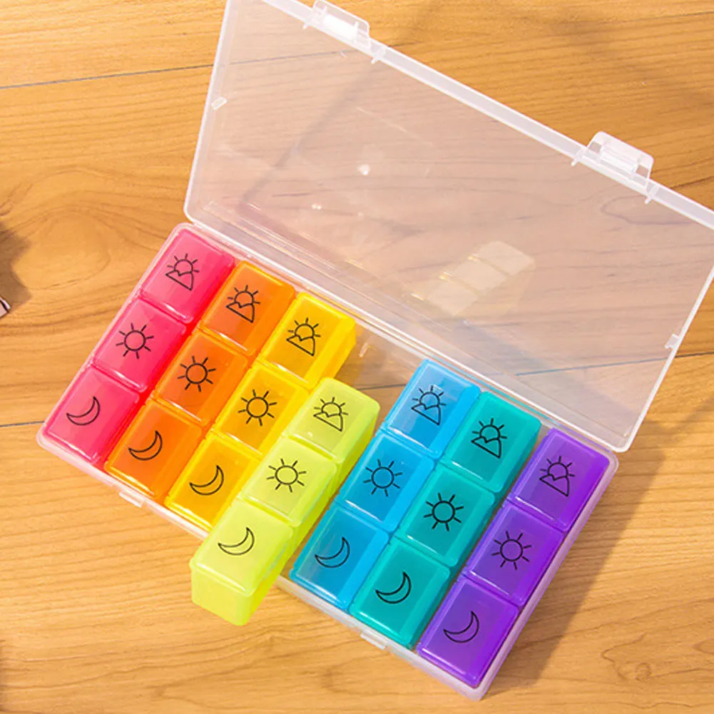 1 шт. портативный разделитель для татаблеток 21 ячейка|Коробки и ящики хранения| |