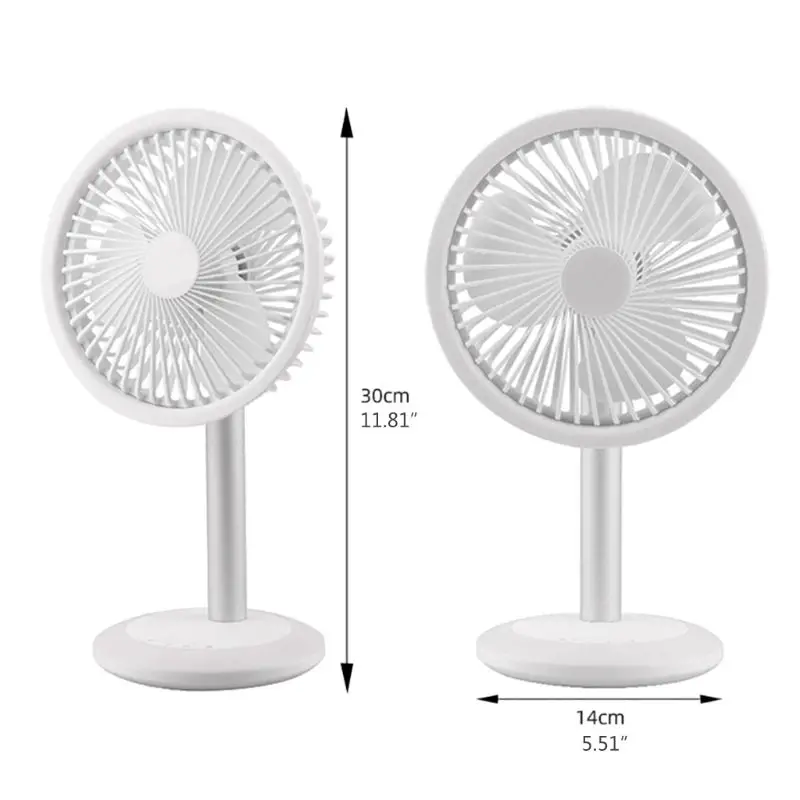 

USB Charging Portable Fan Ultra-quiet Shaking Head Fan with LED Colorful Light