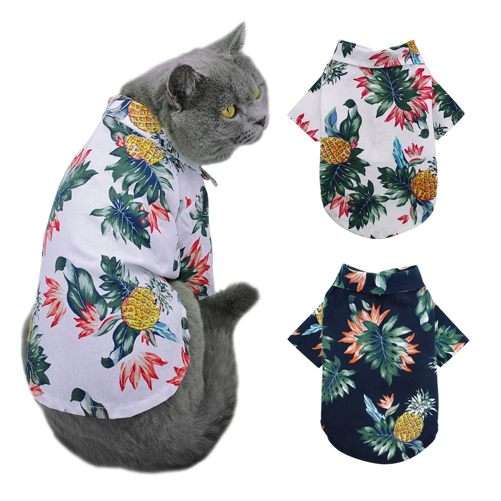 

Beach Colorful Dog Shirt Summer Leisure Mini Blouse Dog Shirts for Dogs Cuban Shirt Oblecenie Pre Psa Pet Accessories YY50DS