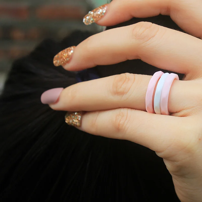 

10Pcs/Multicolor Silicone Ring Combination Rhombus Geometric Sports Men&Women Rings Simple Fashion Gift Jewelry