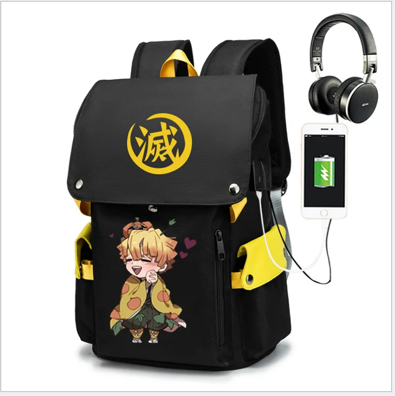 

Demon Slayer Anti-theft Backpack Durable Oxford Laptop Bag Boy Girl School Bags