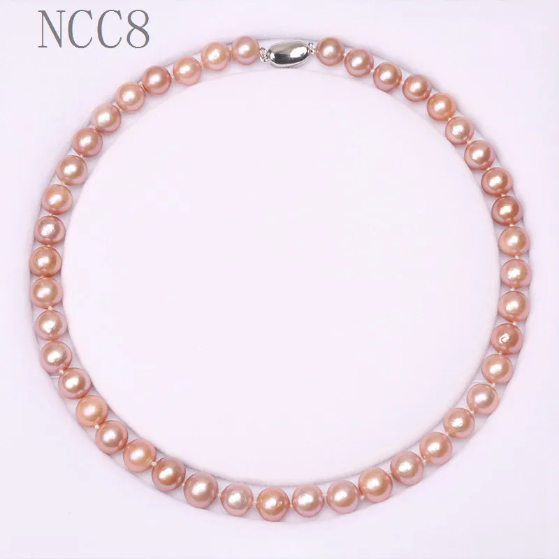 Ожерелье с натуральным пресноводным жемчугом 10-11 мм жемчуг Эдисон серебро 925