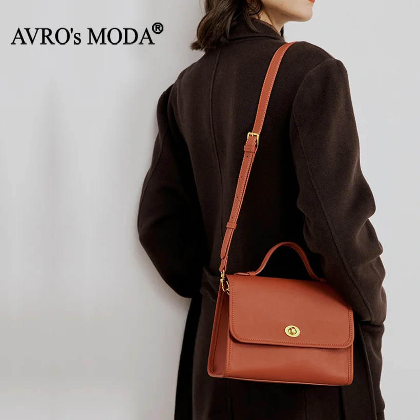 AVRO's MODA Brand Fashion Handbags Genuine Leather Shoulder Bags For Women Retro Ladies Crossbody Messenger Tote Flap Square Bag