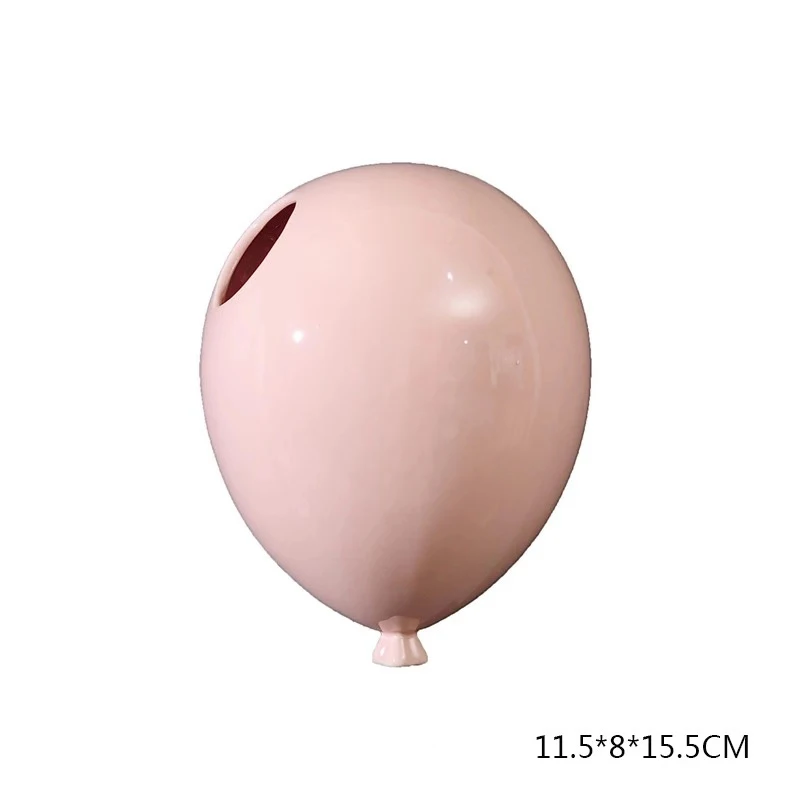 Pink S Креативный керамический воздушный шар дизайн настенный цветок горшок гостиная настенный цветок ваза домашнее украшение Стены свадебный подарок - Цвет: Pink S