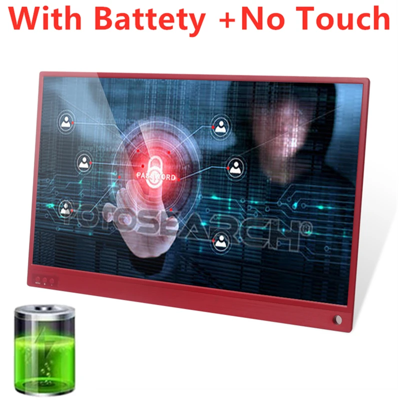 PR156--red ЖК-дисплей Moditor Портативный lcd FHD 1080P Экран Тип usb C HDMI для ноутбука телефон Xbox переключатель и PS4 ЖК-дисплей игровой монитор 15,6 дюймов - Цвет: PR156--red