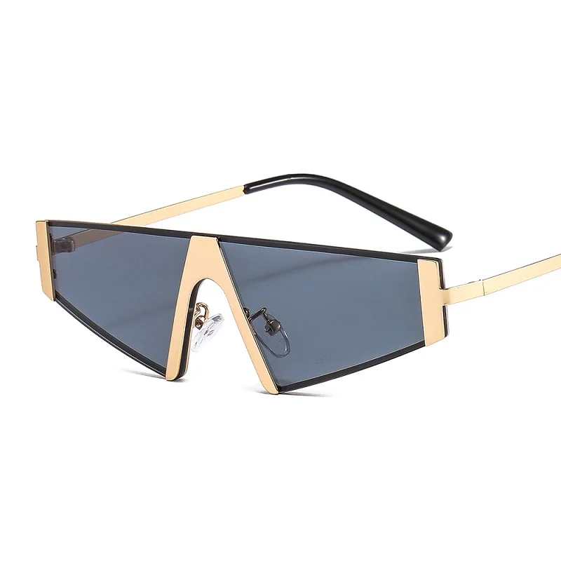 

New Fashion Triangle Sunglasses Women Men Shield PC Color Lens Alloy Metal Frame Luxury Brand Designer Elegant Sun Glasses UV400