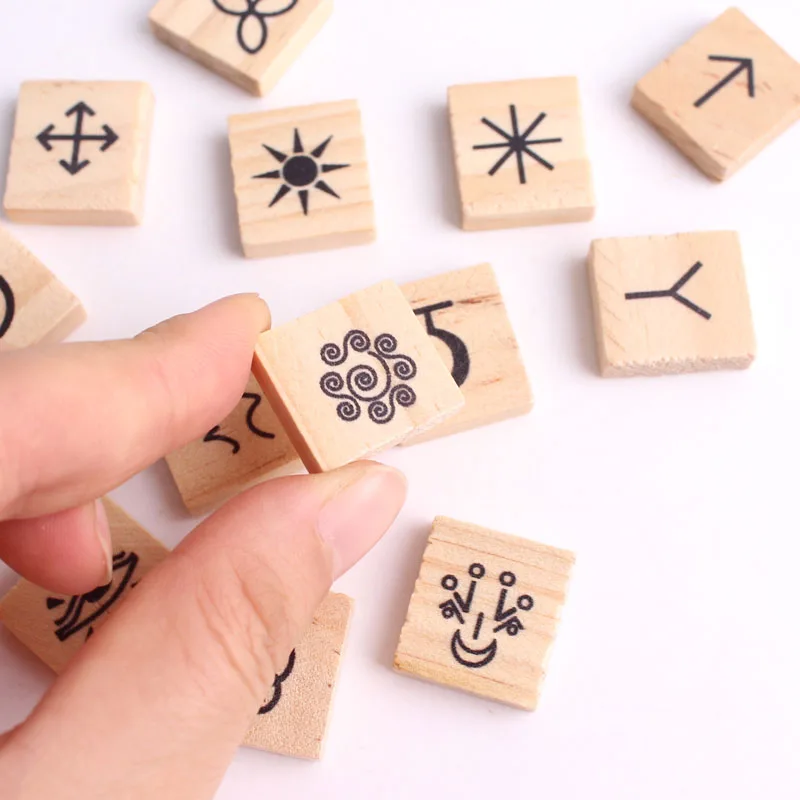 Набор деревянных рун ведьмы 13 шт./компл. цыганские символы аксессуары для гадания