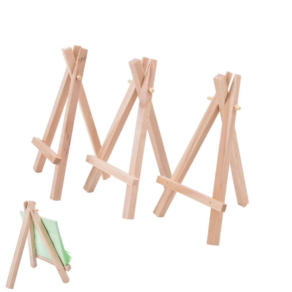 

12.5x7cm Kids Mini Wooden Easel Art Painting Name Card Stand Display Holder Drawing for School Student Artist Supplies