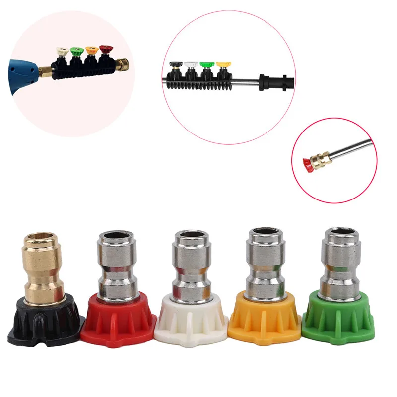 5 шт./упак. 1/4 &quotбыстрый разъем автомобиля стиральные сопла металла Jet насадка