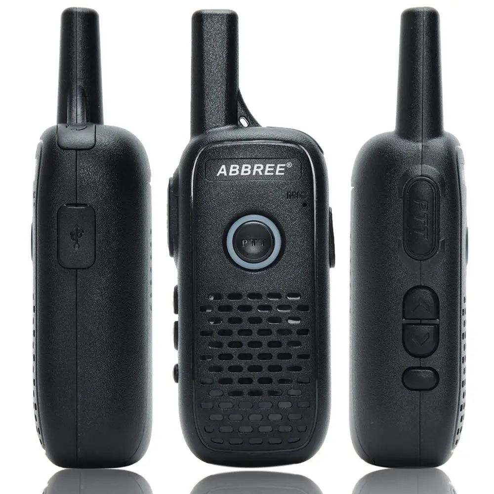 2PCS ABBREE AR-Q2 Professional Handy mini Walkie Talkie Mini VOX USB Charge UHF Two Way Radio Comunicador Transceiver Woki Toki - купить по