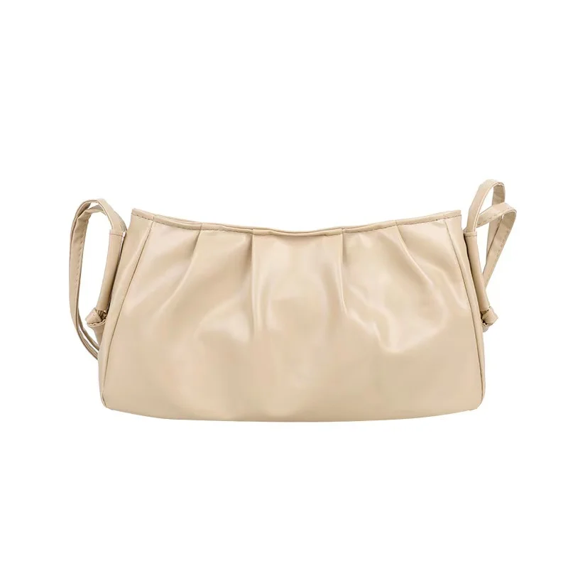 

Simple Baguette Bag For Women PU Leather Shoulder Bag 2021 Trendy Armpit Bag Solid Color Handbag Lady Daily Pouch Bolso