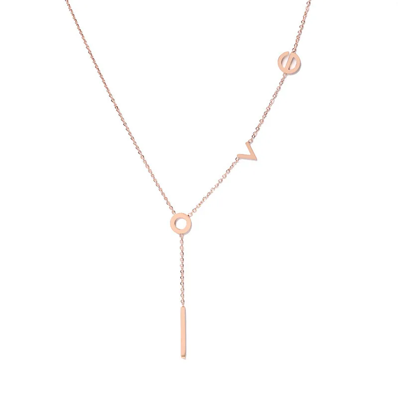 

New Trendy Titanium Steel Small Waist Net Celebrity Ins Personality Fashion Simple Clavicle Chain Female Necklace for Women