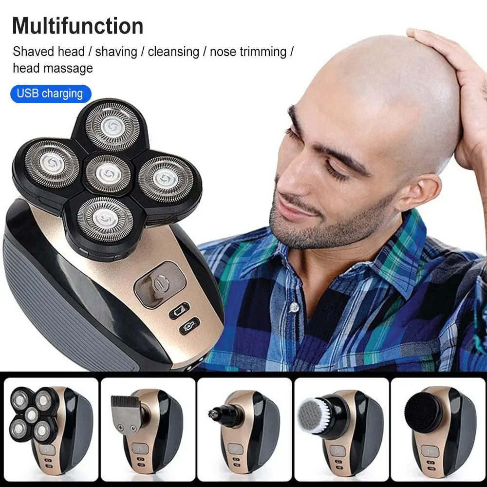 

4 in 1 Hair Clippers Trimmers Grooming Kit 5D Electric Skull Razor Health Beauty Rechargeable Cordless Waterproof Men Beauty
