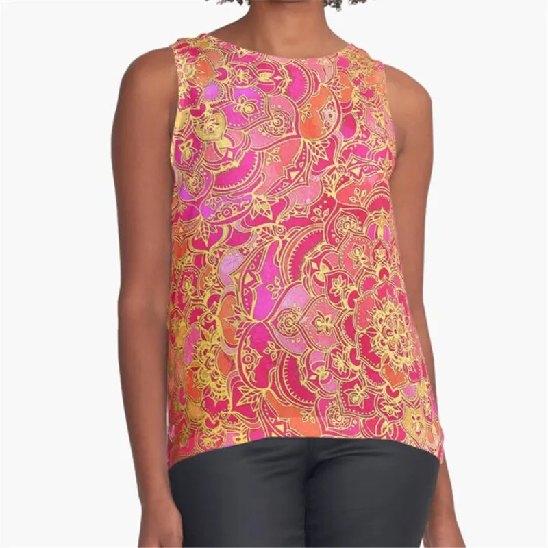 

Women Vintage Sleeveless T Shirt Inner peace blue Printed Summer O-neck tank tops Harajuku Pullover Vest Lady Tee Shirt tops