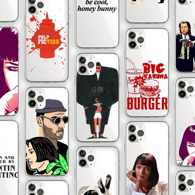 

Greatest movie ever made Pulp Fiction Phone Case Transparent for iPhone Samsung 11 12 6 7 8 9 30 Pro X Max XR Plus lite