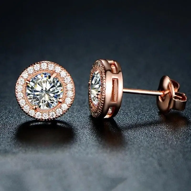 Круглые серьги гвоздики 2021 новые женские искусственный бриллиант для женщин