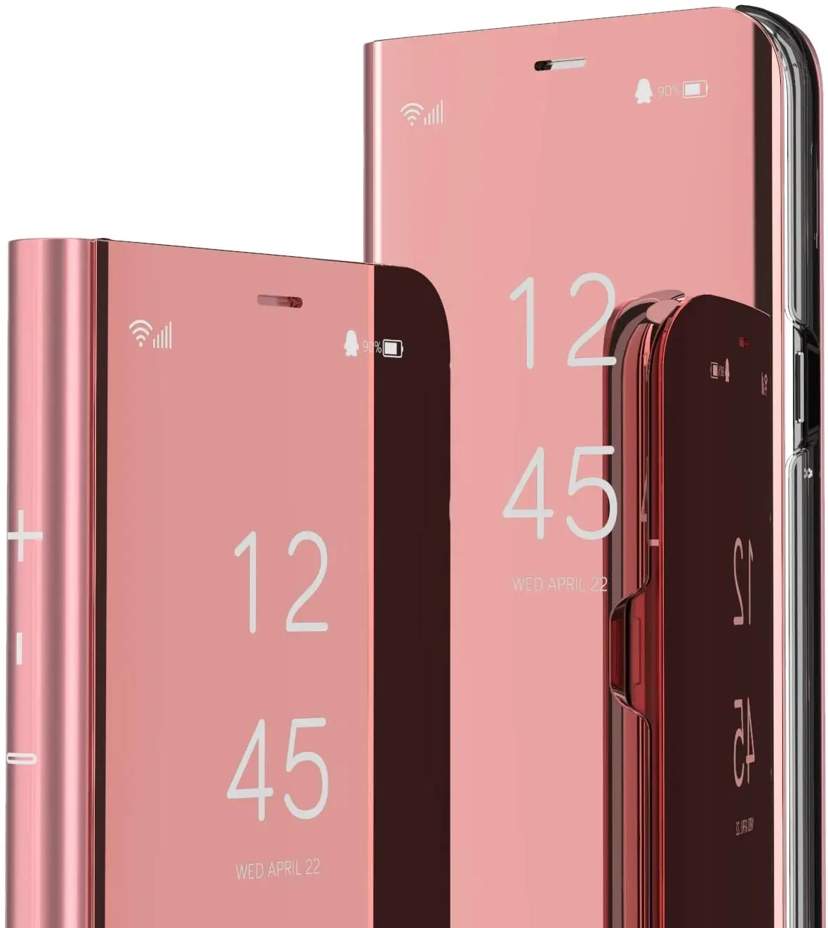 Умный зеркальный флип чехол для iPhone 11 12 Pro Mini XR XS Max прозрачный с гальваническим