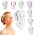 Светящаяся светодиодная маска для лица ZiCatkin 7 цветов для ухода за шеей и лица Лечение Акне отбеливающая машина для омоложения кожи лица