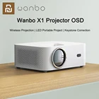 Проектор Youpin Wanbo X1, беспроводной проектор OSD с низким уровнем шума, Портативный светодиодный проектор Keystone, коррекция трапецеидальных искажений для дома, офиса, с загрузкой 3S