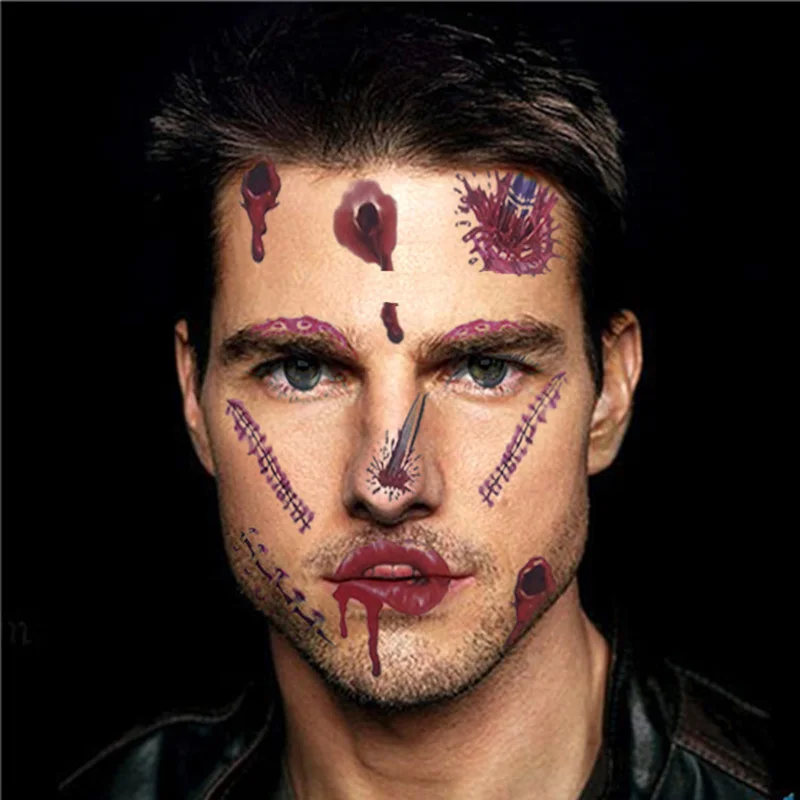 Хэллоуин временное искусство лица водонепроницаемая маска сахар Череп лицо