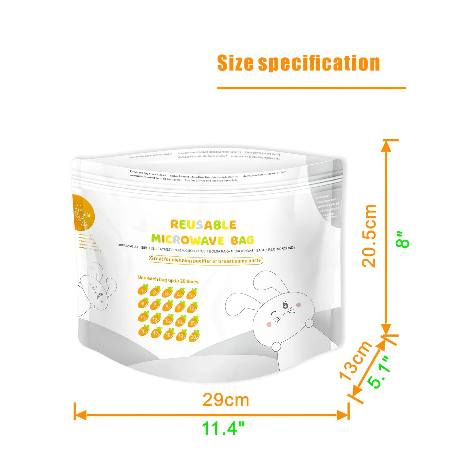 

16Pcs Baby Microwave Sterilizer Bags Zipper Closure Reusable Steam Bags For Baby Bottles Breast Pumps Teethers Infant Care