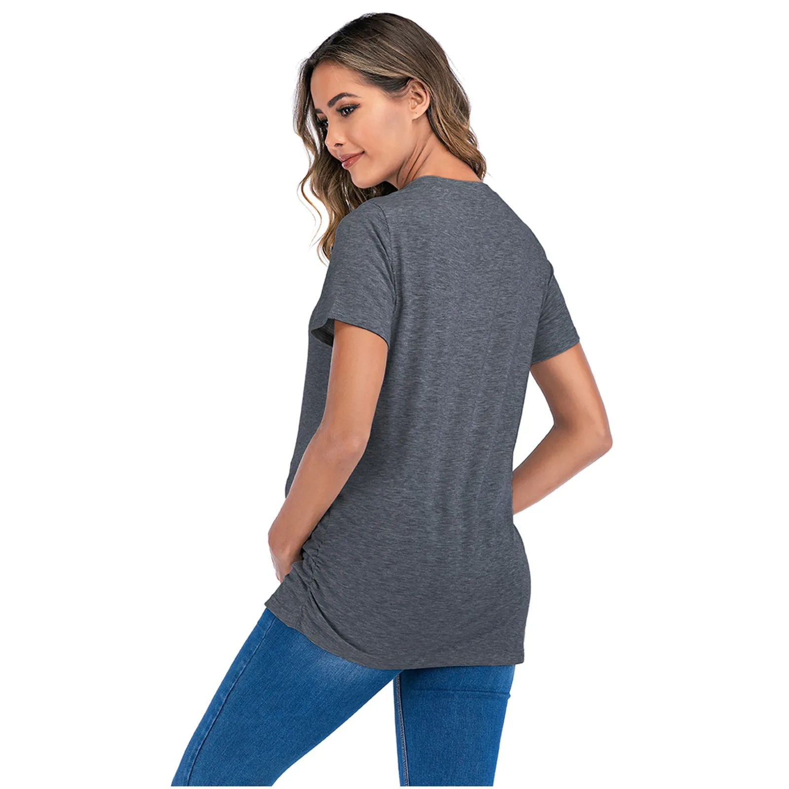 

Maternity Loading 2021 Printed Pregnant T Shirt Maternity Short Sleeve O-neck Letter Print T-shirt Pregnancy Announcement Shirt
