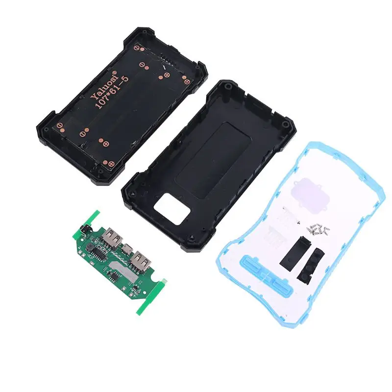 LED Dual USB Ports Solar Panel Power Bank Case Concise and vogue style Charger DIY Kits Box For Samsung 18#820