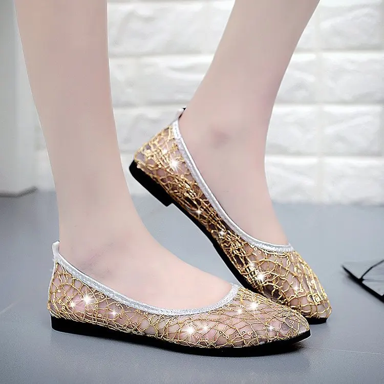 Женские повседневные туфли на плоской подошве привлекательные открытые балетки