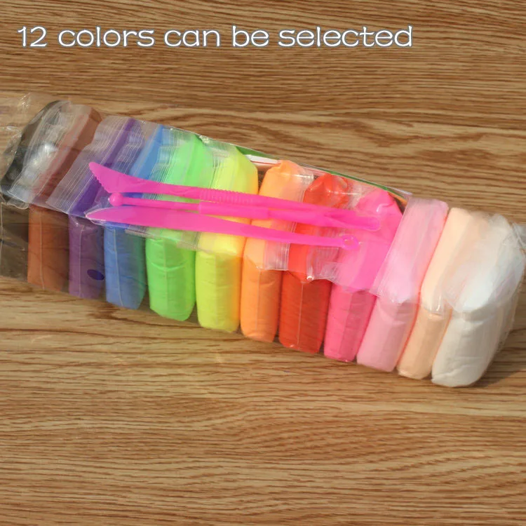 12PCS 12/24/36 шт./лот Playdough по уходу за ребенком воздушная сушка Handprint след Imprimt литье для ребенка; инструмент «сделай сам»; мягкая игрушка из пластилина из полимерной глины - Цвет: 12PCS