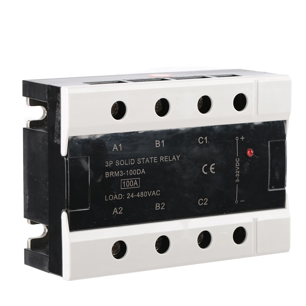

Load 24-480VAC Three Phase State Relay AC control AC 100DA/120DA 3-32VDC