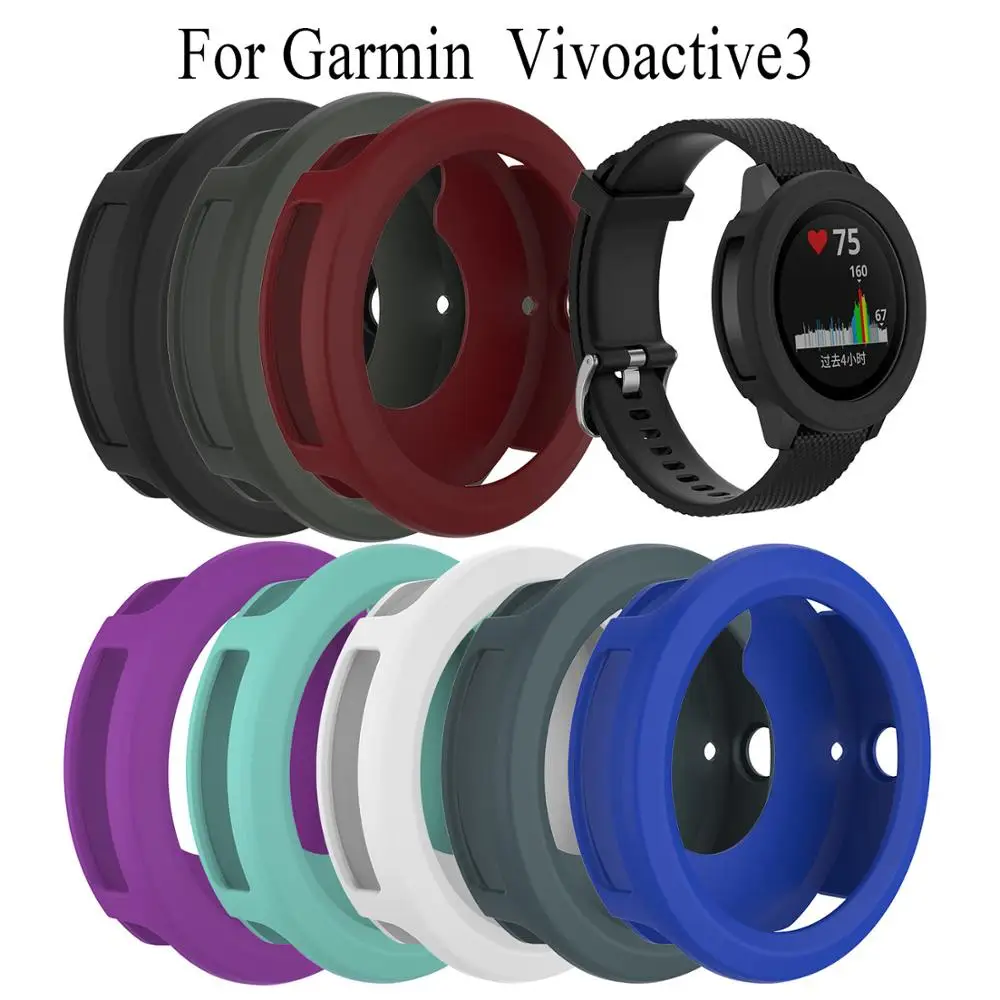 Molle Del Silicone Astuto Della Vigilanza Cornice Ultra-Sottile Per Garmin Vivoactive 3/Elemento Di Caso Di Protezione Della Copertura Per Garmin Vivo