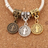 30pcs 3colors saint st benedict nursia patron medal cross charm beads 10 2x24mm zinc alloy bronze jewelry diy b1650