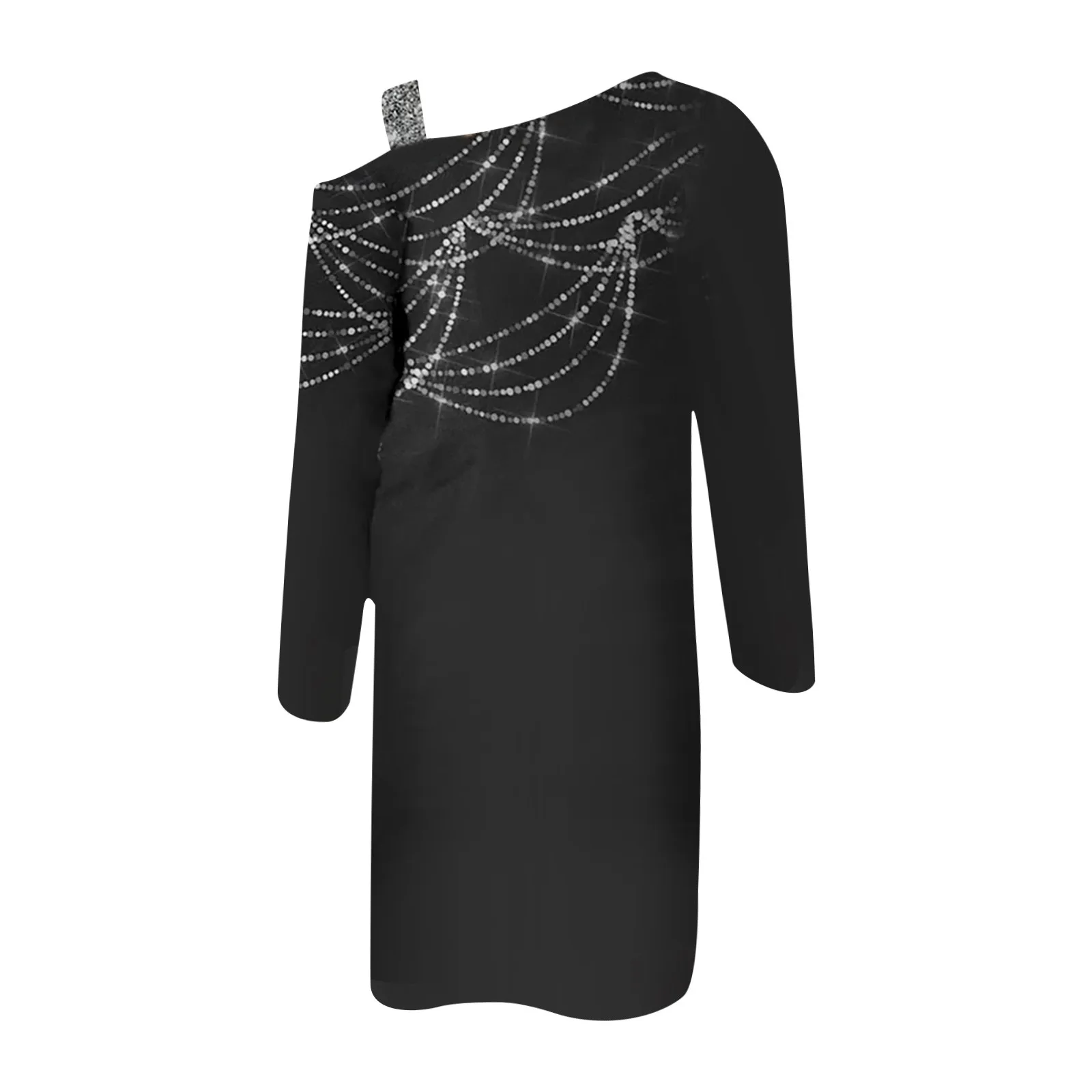 Модное осеннее платье с открытыми плечами 2021 женское Свободное длинным рукавом