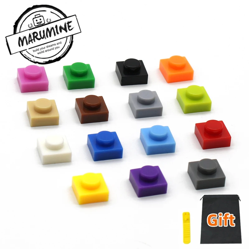 MARUMINE 500 шт. 1x1 кирпичи пластина 3D строительные блоки Пиксели картина детей развивающие обучающие игрушки