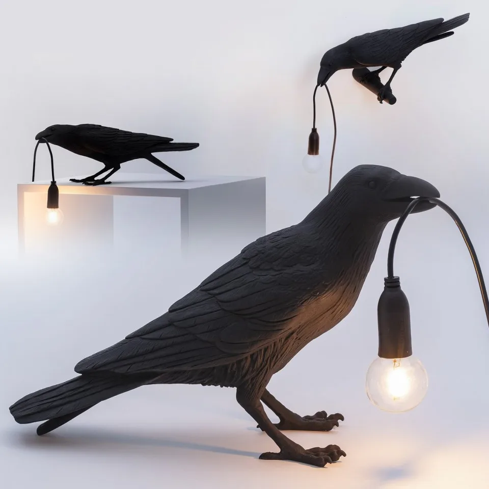 

Nordic Wall Lamp Post-Modern Creative Decoration Living Room Bedroom Designer Animal Net Red Black White Auspicious Bird Lamp