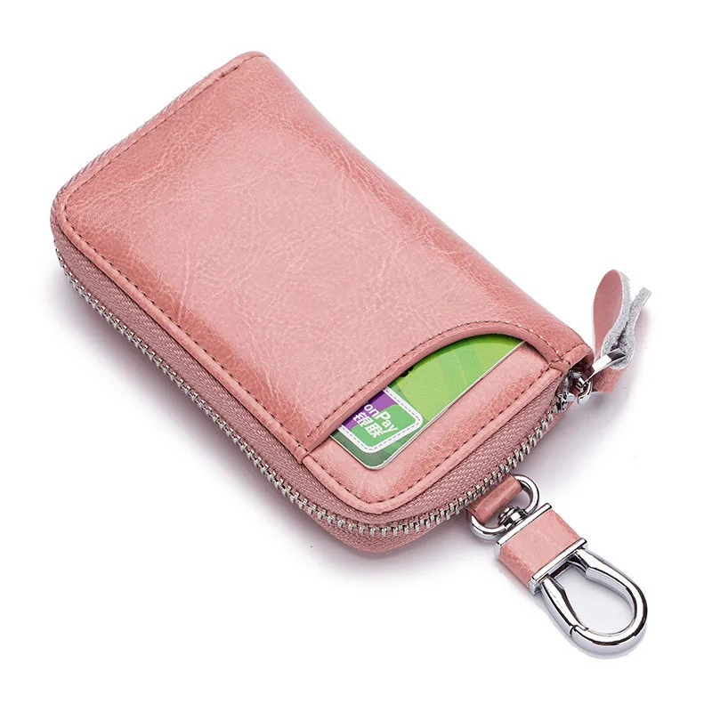 Genuine Leather KeyChain Unisex Key Bag Multifunction Organizer Wallet Holder Smart Housekeeper Car Small Key Case Keys Pouch