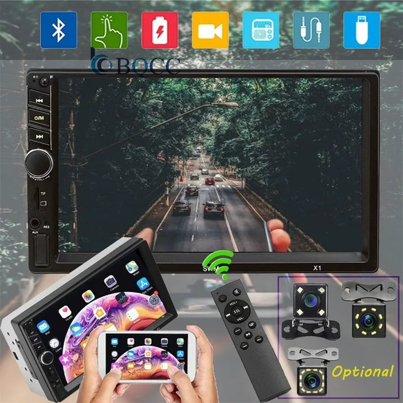7 дюймов HD Автомобильный Радио Bluetooth Audioradio автомобиля MP5 MP3 плеер Зеркало Ссылка FM