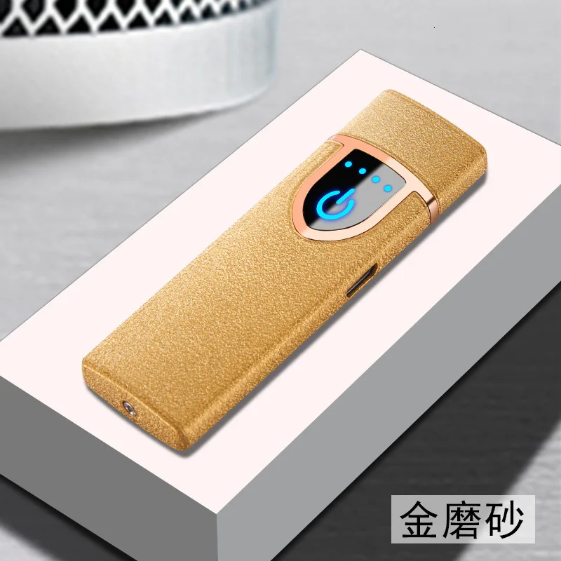 Ветрозащита персональный Usb зарядка электрическая зажигалка точечный детектор дыма - Цвет: Gold 1