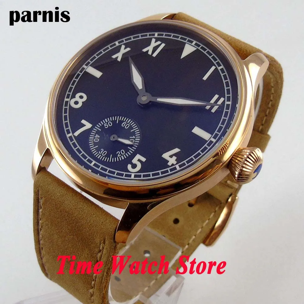 Parnis 44 мм черный циферблат из Калифорнии светящиеся стрелки и отметки Золотой