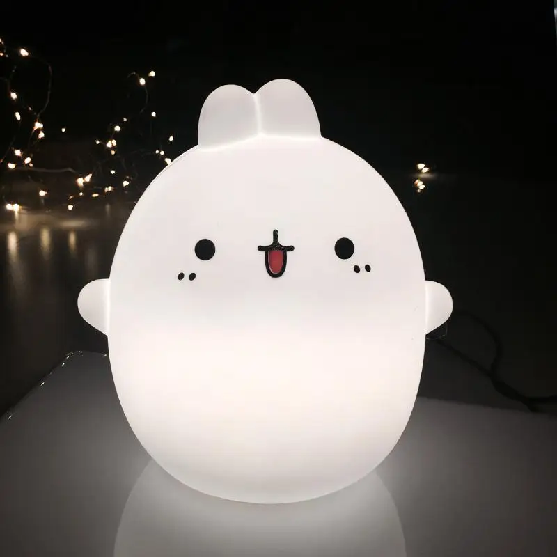 Силиконовый светодиодный ночник милый кролик 9 цветов Детский Светильник USB
