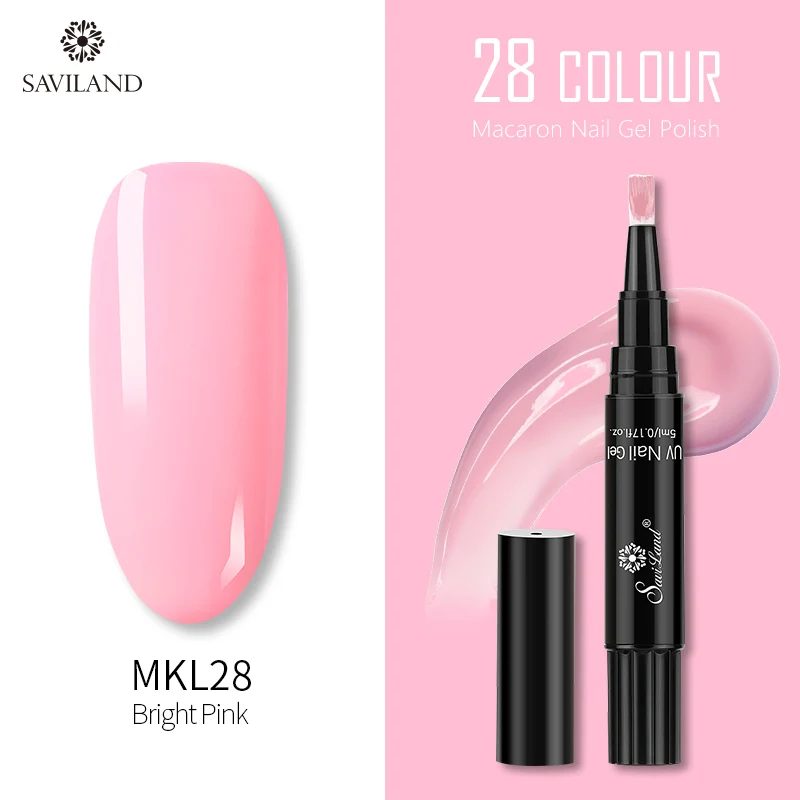 MKL28 SAVILAND 28 цветов блеск Макарон гель лак для ногтей ручка замочить от лак для ногтей праймер верхнее покрытие УФ гель лак для нейл-арта инструменты - Цвет: MKL28