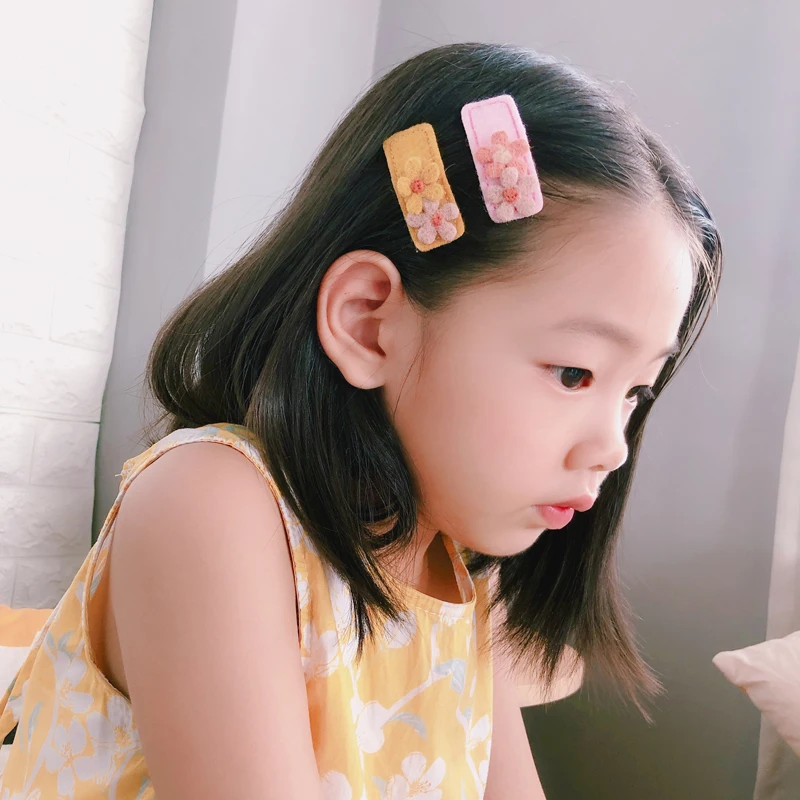 M MISM новые милые плюшевые цветы заколки для девочек Детские аксессуары волос