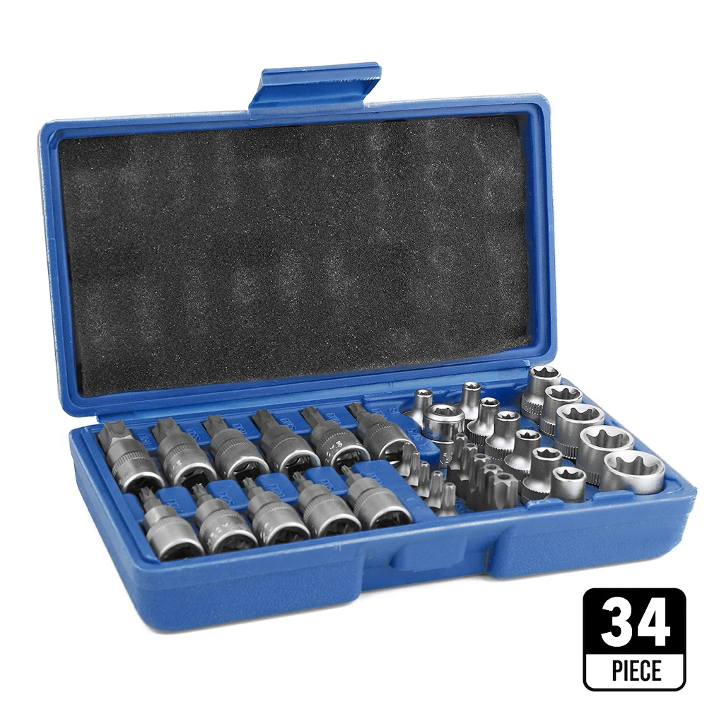 

Chrome Vanadium Steel 34PCS Pressure Batch Sleeve Group Sets SleeveHead Machine Motor Repairing Tool Socket Set Wrench