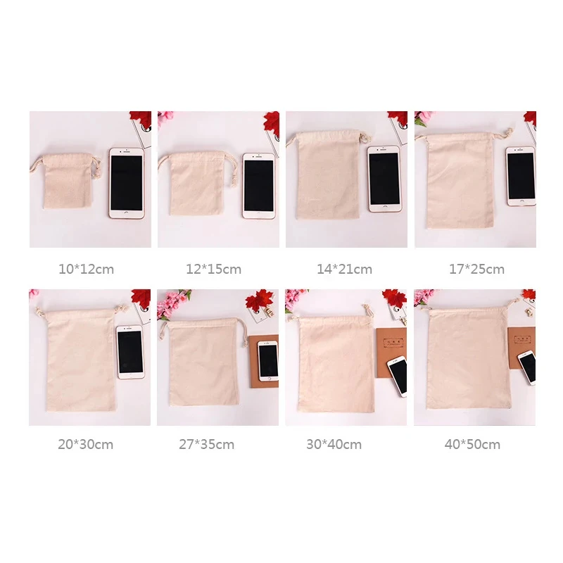 

Handmade Cotton Linen Storage Package Bag Drawstring Bag Small Coin Purse Travel Cloth Bag Christmas Gift Pouch