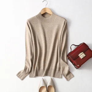 Женский 85% шелк 15% кашемир ложный воротник Повседневный пуловер с длинным рукавом свитер Топ рубашка JN550