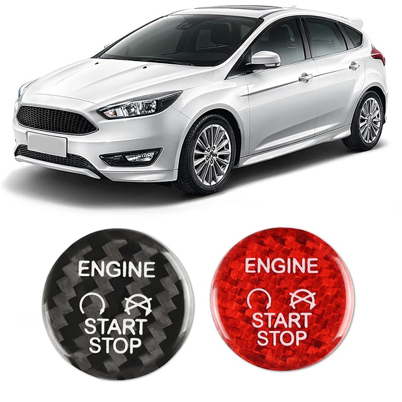 

Наклейка из углеродного волокна для Ford Focus Kuga, кнопка запуска автомобильного двигателя, крышка переключателя устройства зажигания, внутрен...