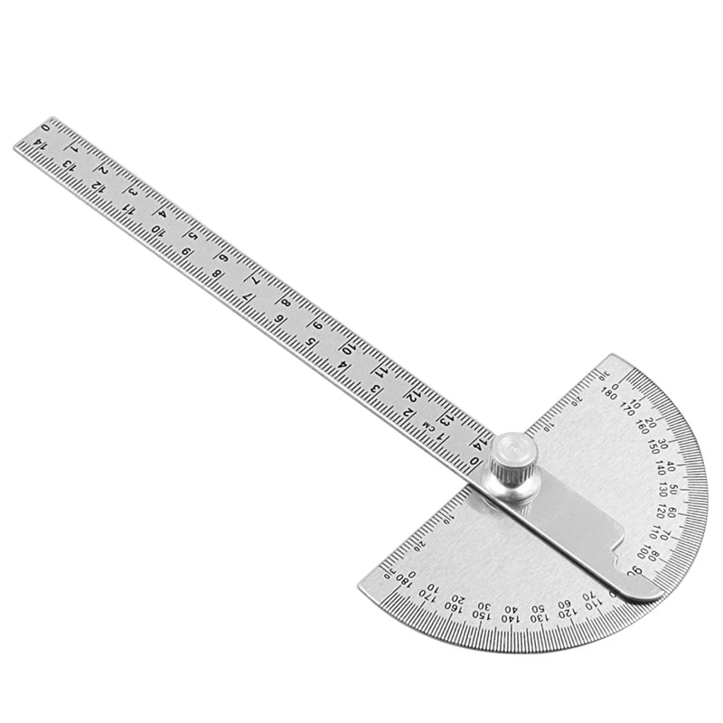 

1@#LOLEDE Protractor Metal Angle Finder Goniometer Angle Ruler Stainless Steel Woodworking Tools Rotary Measuring Ruler